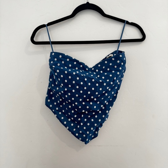 Abercrombie & Fitch Bra Free Strapless Scarf Tube Top Polka Dot - Picture 4 of 6